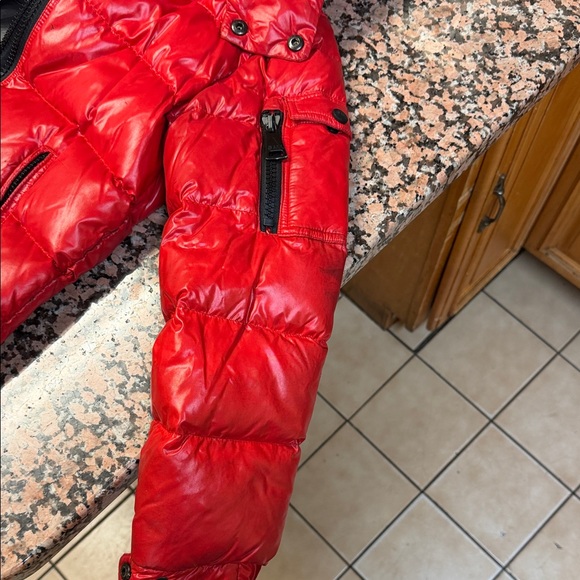 Red Puffer Jacket with Hood - Picture 4 of 6